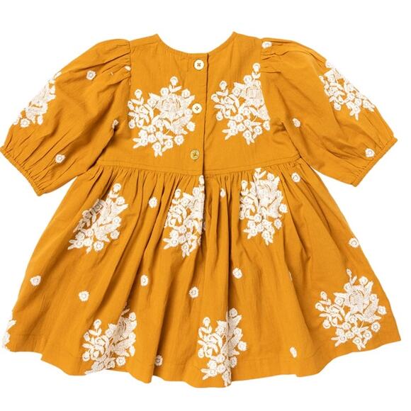 Pink Chicken Girls Brooke Dress - Inca Gold W/ Embroidery Size 5 - Picture 2 of 7